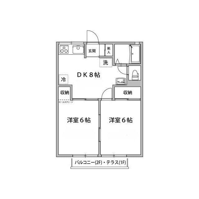ドミール片岡 103 間取り図