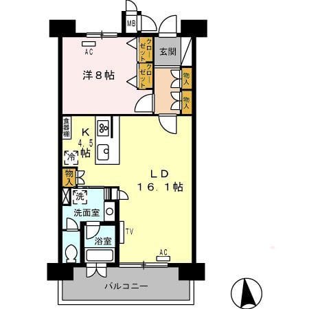 ロイヤルパークス西新井 1113 間取り図