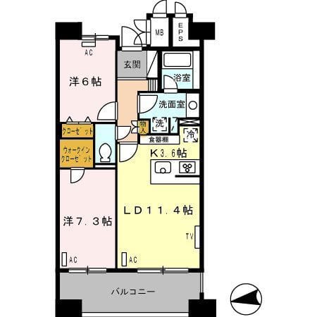 ロイヤルパークス西新井 405 間取り図