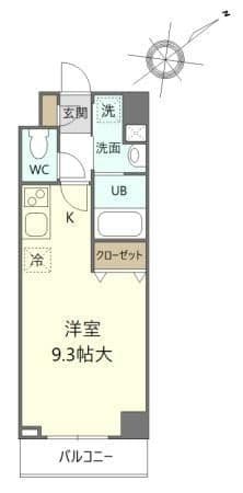 レスポワール佃 502 間取り図