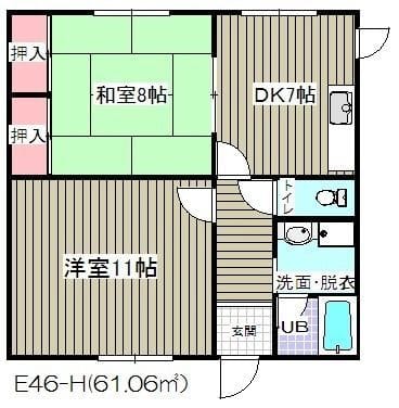 阿部南葛西第1マンション(E-046) 102 間取り図