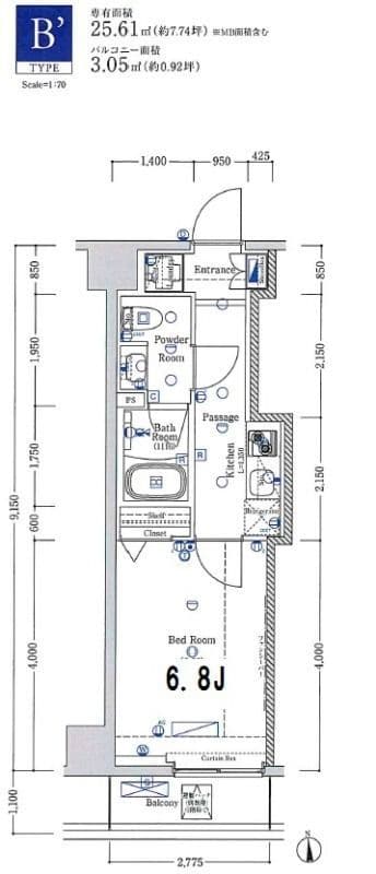 XEBEC錦糸北斎通り 603 間取り図