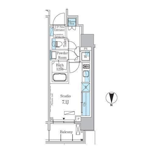 パークアクシス蔵前 704 間取り図