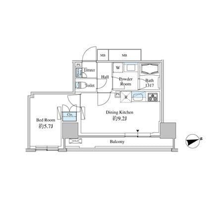 ベルファース芝浦タワー 1506 間取り図