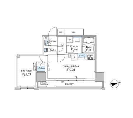 ベルファース芝浦タワー 2506 間取り図