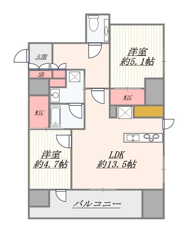 ザ・パークハウス芝御成門 6F 間取り図