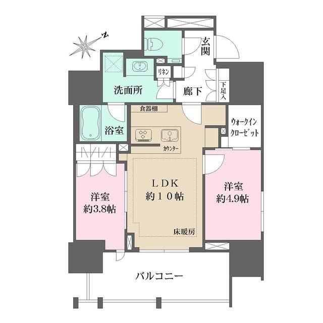 ザ・パークハウス芝御成門 704 間取り図