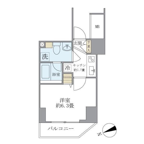 KDXレジデンス文京湯島 1002 間取り図