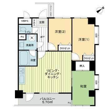 ライオンズマンション湘南江の島 0401 間取り図