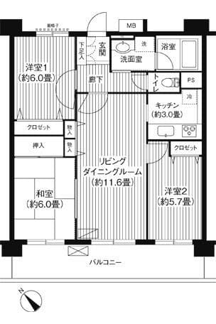 KS桜川 507 間取り図