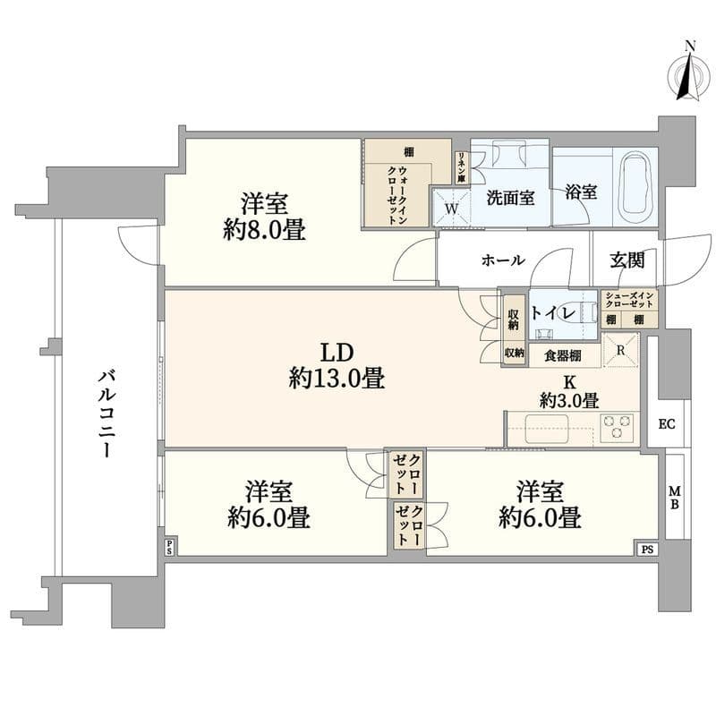スカイズタワー&ガーデン 508 間取り図