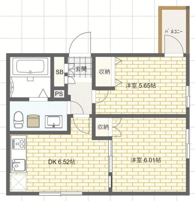 アーバンステージ月島 203 間取り図