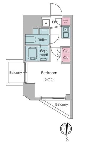 クレヴィアリグゼ北品川Ⅱステーションコート 0902 間取り図