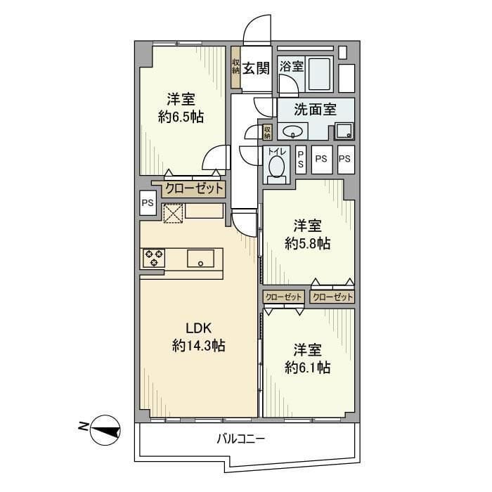オーク荻窪マンション 607 間取り図