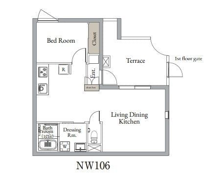 ベルメゾン中村橋ノース NW 0106 間取り図