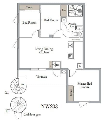 ベルメゾン中村橋ノース NW 0203 間取り図
