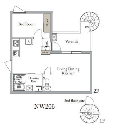 ベルメゾン中村橋ノース NW 0206 間取り図