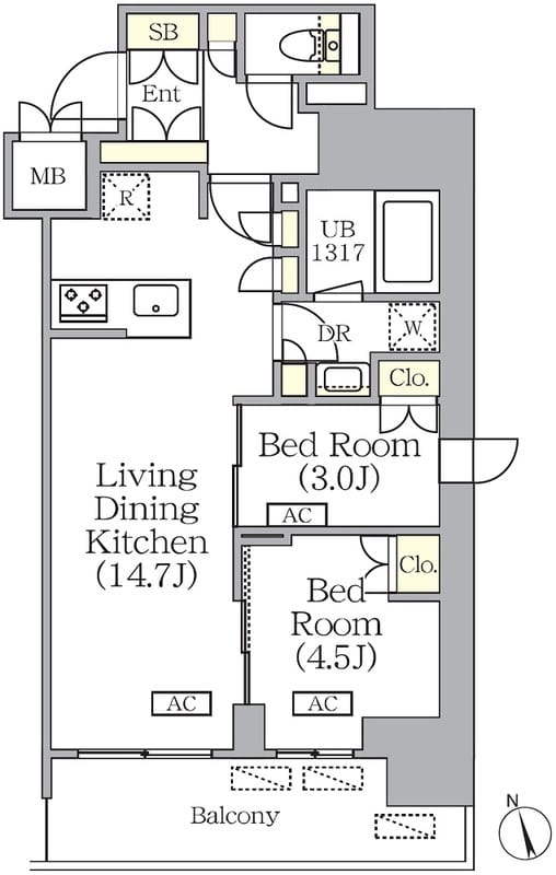 プライムガーデン銀座八丁堀 904 間取り図
