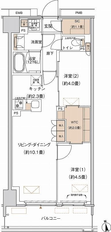 プライムネクサス大森北 0312 間取り図