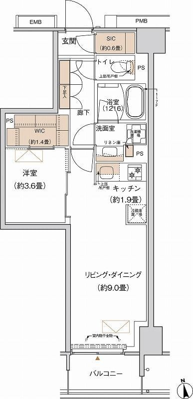 プライムネクサス大森北 0313 間取り図