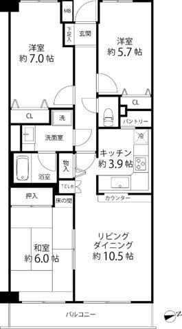 T’s garden横浜岸根公園 107 間取り図