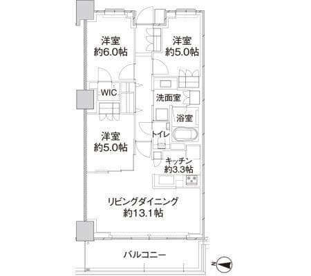 パークホームズ亀有ガーデンズコート 502 間取り図