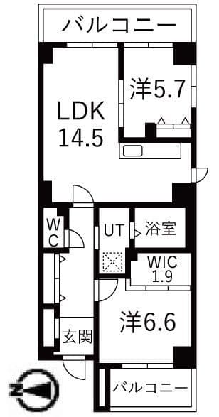 アクティ目黒駅前1号棟 808 間取り図