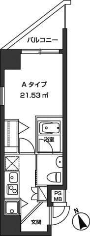 レジディア虎ノ門 0505 間取り図