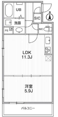 THE PALMS MUSE 新江古田 205 間取り図