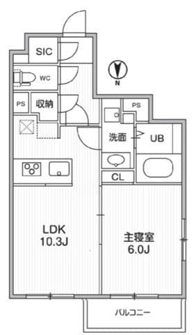 THE PALMS MUSE 新江古田 206 間取り図