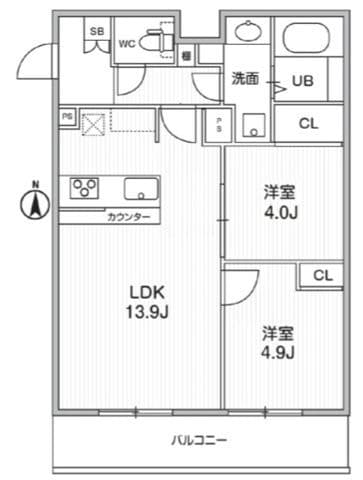 THE PALMS MUSE 新江古田 302 間取り図