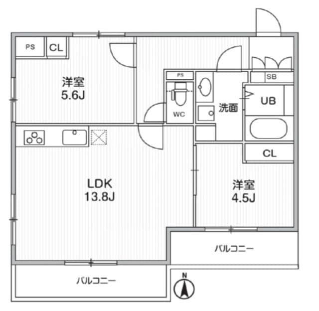 THE PALMS MUSE 新江古田 403 間取り図