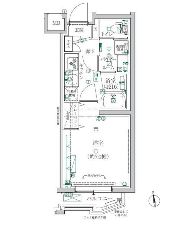 クレイシア都立大学クラッセ 208 間取り図
