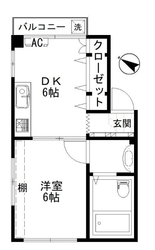 コーポニュー初台 202 間取り図