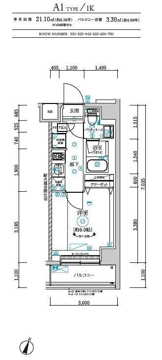 RELUXIA横濱元町 701 間取り図