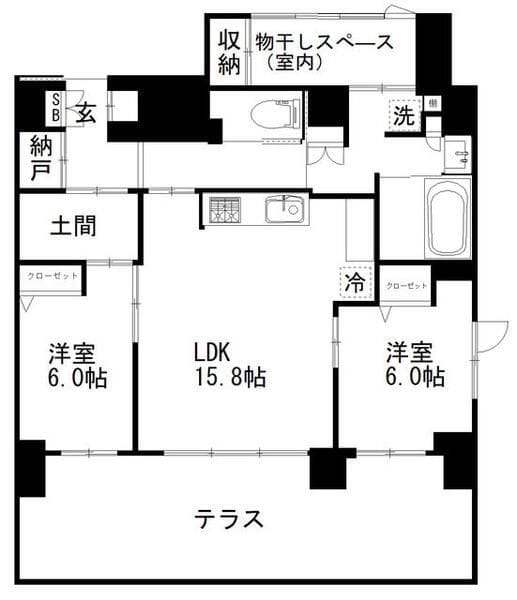 オーギュメント牛込神楽坂 101 間取り図
