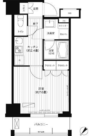 コスモグラン勝どき 1203 間取り図