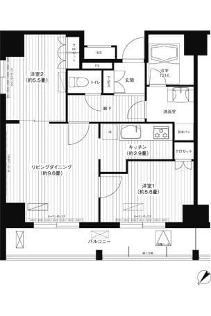コスモグラン勝どき 401 間取り図