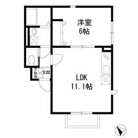 フォレストメゾンカタビラ 101 間取り図