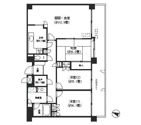 パティオ本牧 302 間取り図