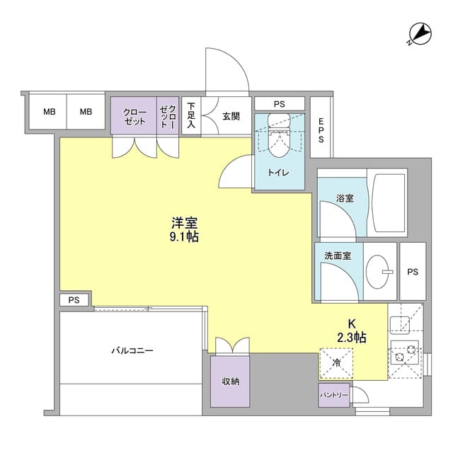 コンフォリア池袋DEUX 1301 間取り図