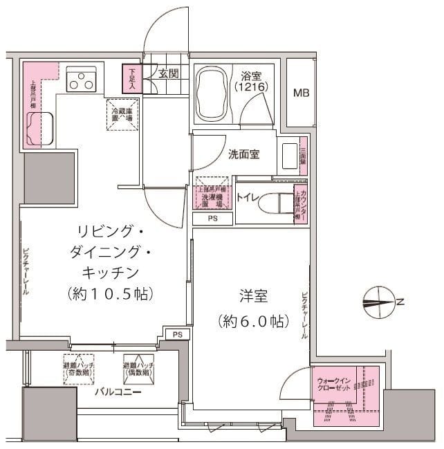プレジリア東日本橋 406 間取り図