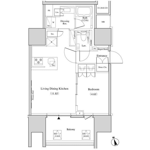 ザ・パークハビオ北千住 403 間取り図