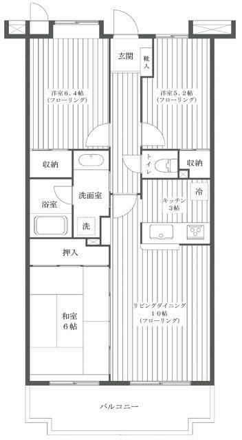 ラフィネス西新井 303 間取り図