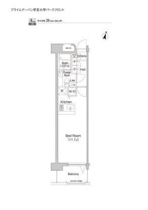 プライムアーバン学芸大学パークフロント 508 間取り図