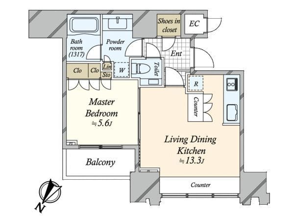 THE ROPPONGI TOKYO CLUB RESIDENCE 1222 間取り図