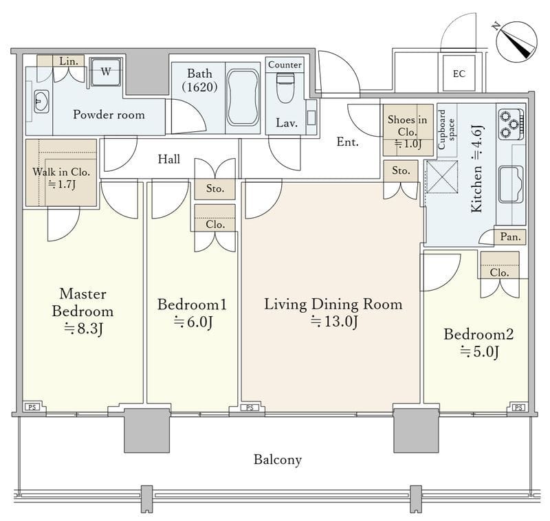 THE ROPPONGI TOKYO CLUB RESIDENCE 3204 間取り図