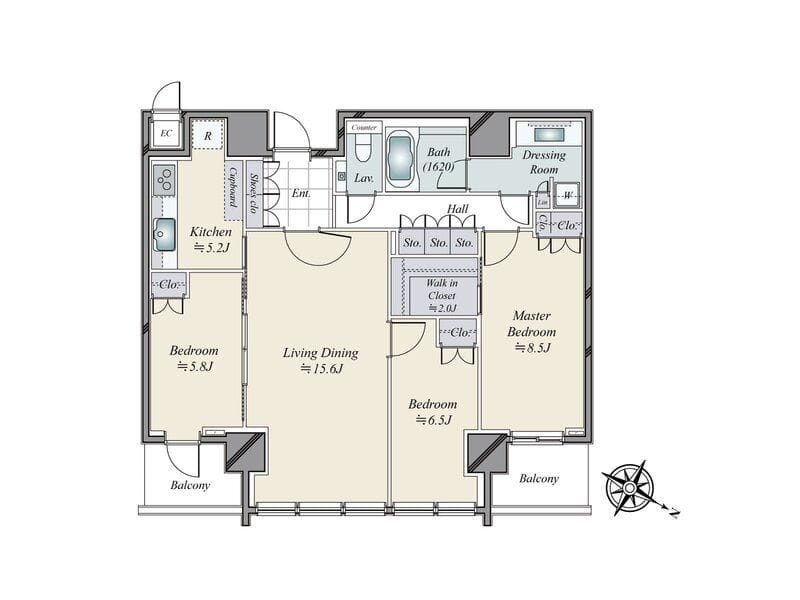 THE ROPPONGI TOKYO CLUB RESIDENCE 3610 間取り図