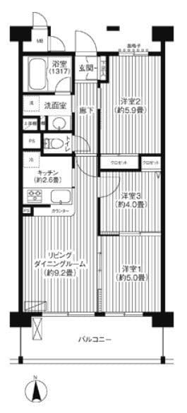 ピエス綱島 109 間取り図