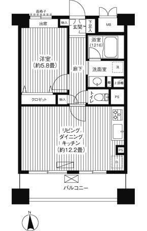 ピエス綱島 603 間取り図